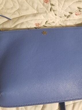 Tory Burch Periwinkle Leather Tote with Gold Logo